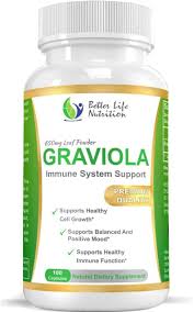 Graviola No 1 Immune And Mood Support 650mg Capsules Premium Quality Dietary Supplement For Healthy Cell Growth Healthy Supplements Mood Support Graviola