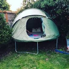 This Trampoline Tent Cover Makes Camping Out In Your Backyard A Dream Come True Trampoline Tent Trampoline Tent Cover Tent