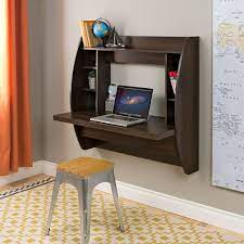 Designed with a composite wooden frame, this designer floating desk has a wall mountable design and comes with wire management system for easy connectivity to wall outlets. Prepac Floating Desk With Storage Espresso Staples Ca