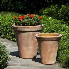 August Grove Usuki 2 Piece Terracotta Pot Planter Set Wayfair In 2020 Patio Planters Planters Planter Pots