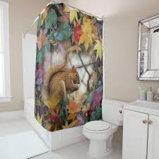 Shower Curtain Squirrel Zazzle Com In 2020 Shower Curtain Decor Childrens Shower Curtains Colorful Shower Curtain