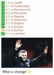 More sources available in alternative players box below. 1 5 Vs Cardiff 3 1 Vs Huddersfield 4 1 Vs Bournemouth 0 2 Vs Newcastle 2 0 Vs Reading V0 1 Vs Tottenham 2 1 Vs Brighton V 1 3 Vs Arsenal 2 2 Vs Burnley 0 1 Vs Leicester What A Change Arsenal Meme On Esmemes Com
