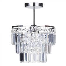 Crystal lighting is very popular for use in modern homes due to it's reflective and decorative nature. Aurora Crystal Bar Semi Flush Ceiling Light Chrome Bhs