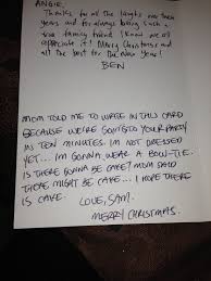 Write about your children (if you have any) and ask about theirs. Mom Told Me To Write Something In A Christmas Card How D I Do Imgur