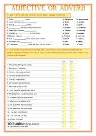 Adverb Or Adjective Adjective Worksheet Adverbs Adverbs Worksheet