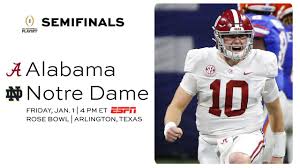 Nd didn't play traditional rivals stanford or usc, the latter being the first postponement since world war ii. Alabama Vs Notre Dame Date Time Tv Channel For College Football Playoff Semifinal Ncaa Com