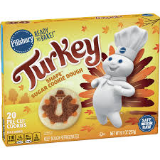 Preheat oven to 375 degrees. Pillsbury Shape Turkey Sugar Cookie Dough Pillsbury Com