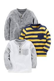 Simple Joys By Carter S Baby Boys Toddler 3 Pack Long Sleeve Shirt Kids Fall Outfits Fashionable Baby Clothes Girls Long Sleeve Dresses
