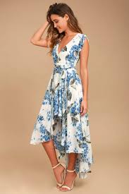 French Countryside White Floral Print High Low Dress In 2020 Casual Dresses For Women Cute Floral Dresses Summer Cocktail Dress