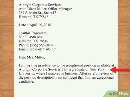 Or an application letter for any loan format? How To Write A Cover Letter For A Receptionist Job 12 Steps