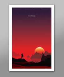 Force Inspired The Last Jedi Sunset Minimalist Poster Set Etsy Minimalist Movie Poster Minimalist Poster Star Wars Mural