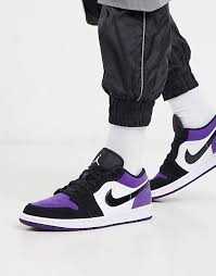 4.8 out of 5 stars. Nike Air Jordan 1 Niedrige Sneaker In Weiss Und Violett 553558 125 Asos