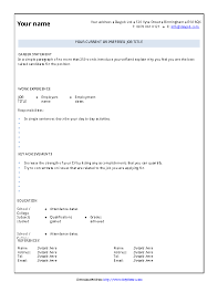 Visualcv's pdf resume templates are perfect for both printing and applying online. Blank Cv Format For Job Pdf Best Resume Examples