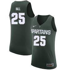 Men 25 Malik Hall Michigan State Spartans College Basketball Jerseys Sale Green College Basketball Jersey College Basketball Teams Basketball Jersey