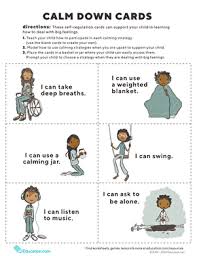 Here are 8 simple ways kids can calm down anywhere: Calm Down Cards For Young Children Worksheet Education Com