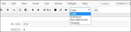 Jupyter Notebook Types Of Cells Tutorialspoint