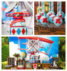 Airplane themed birthday party decorations. Kara S Party Ideas Travel Airplane Themed Birthday Party