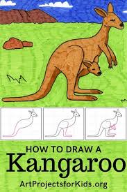 How To Draw A Kangaroo Art Projects For Kids Kangaroo Art Art Drawings For Kids Kangaroo Drawing