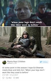 And if i lost, go across, and chuck all the controllers at the tv. 66 Of The Most Hilarious Reactions To Ed Sheeran S Cameo In Game Of Thrones Bored Panda