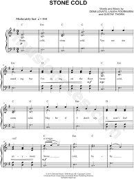 Demi Lovato Stone Cold Sheet Music Easy Piano In G Major Download Print Sku Mn0156979