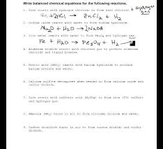 Writing And Balancing Chemical Equations Worksheet Writing Words Chemical Equation Equations