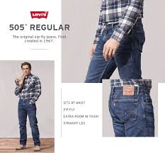 Mens Levis 505 Regular Fit Stretch Jeans