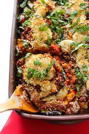 Healthy eggplant and kale parmesan. Vegan Eggplant Parmesan Bake Layers Of Happiness