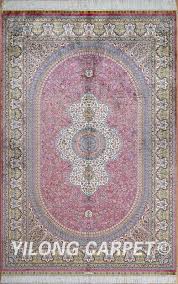 Pink India Silk Rugs Floor Carpet Materials Silk Technology Hand Knotted Size 2 X3 14 X20 Design Flower Birds Four Season And Hunting Fit F Halilar