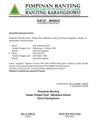 Penjelasan lengkap seputar contoh surat tugas yang baik dan benar. Surat Mandat Ipnu Ippnu