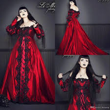 Square neck wedding dress are simple white gowns, but they have evolved in ways unimaginable over the centuries. Vintage Gothic Wedding Dresses Square Neck Long Sleeve Black Lace Rhinestones Red Wedding Gowns Custom Made