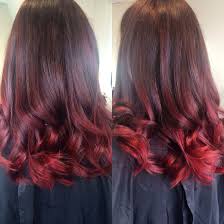 Bright Red Balayage From Box Dyed Brown Hair Highlights Brown Hair Red Balayage Hair