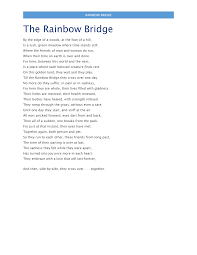 Home poem in a world called perfect in a world called perfect by heidi n. Http Alvaradoveterinaryclinic Com Wp Content Uploads 2015 02 Loss Of A Pet The Rainbow Bridge1 Pdf