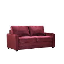 For the sectional sleeper, that's located underneath the chaise. Reviews For Us Pride Furniture Rivian 61 5 In Burgundy Velvet 2 Seater Twin Sleeper Sofa Bed With Removable Cushions S5598 The Home Depot