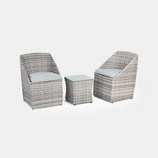 Grey Luxury Rattan Bistro Set Garden Furniture 1x Table 2x Chair Patio Outdoor Outdoor Patio Decor Garden Furniture Chairs Garden Furniture