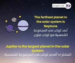 المجموعة الشمسية بالانجليزي كل ما ترغب في معرفته عن الكواكب والعناصر الأخرى