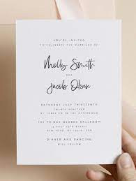 Print At Home Wedding Invitation Template Diy Editable Wedding Wedding Invitation Templates Wedding Invitations Printable Templates Simple Wedding Invitations