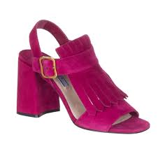 Prada Womens Fuchsia Suede 1x048h Fringed Sandals Shoes