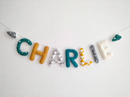 Guirlande Prenom Lettres Banderole Decoration Chambre Bebe Enfant Modele Garcon Jaune Bleu Nuage Vintage By Dreambiglittle Kinderkamer Baby Slinger Diy Slinger