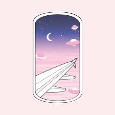 Carte Postale A6 Vue D Un Hublot Avion Illustration Etsy In 2020 Kawaii Drawings Cute Kawaii Drawings Aesthetic Art
