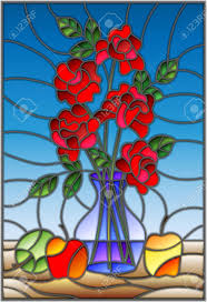 Anything you need from glass, tools and supplies to books, patterns and mosaics. Illustration In Stained Glass Style With Bouquets Of Roses Flowers Royalty Free Cliparts Vectors And Stock Illustration Image 83728191