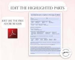 Esthetician Business Planner Editable Skin Care Consultation Etsy Esthetician Facial Esthetician Business Planner