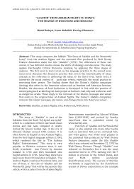 A few minutes later the camel spoke with its voice trembling with cold. Pdf Aladdin From Arabian Nights To Disney The Change Of Discourse And Ideology