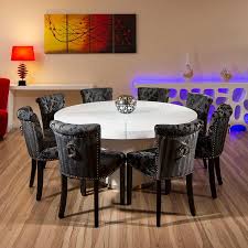 This reclaimed pine wood tabletop is about 2 1/2 inches thick, ensuring it will last for many years. Round Dining Table Set For 8