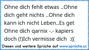 Ohne Dich Fehlt Etwas Ohne Dich Geht Nichts Ohne Dich Kann Ich