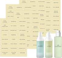 HVSWLY Etiquetas de Higiene Pessoal para Garrafas de Tamanho de Viagem, 120  Peças, Impermeáveis, Etiquetas de Banheiro Transparentes, Etiqueta de ...