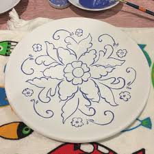 Blue Flower Pottery By Summer Of Flowers Hand Painted Pottery Ceramic Painting Pottery Painting