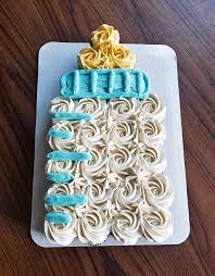 Baby Bottle Mini Cupcake Cake Baby Shower Cupcake Cake Baby Shower Cupcakes For Boy Cupcake Cakes