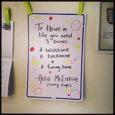 • i had an extremely busy day, converting oxygen into carbon dioxide. To Thrive In Life You Need 3 Bones A Wishbone A Backbone And A Funny Bone Reba Mcentire 1 31 14 Whiteboardquotes Whiteboard Quotes Quotes Funny
