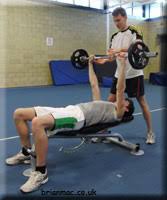 weight training bench press