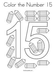 Color The Number 15 Coloring Page Twisty Noodle Number 15 Numbers Preschool Printables Numbers Preschool